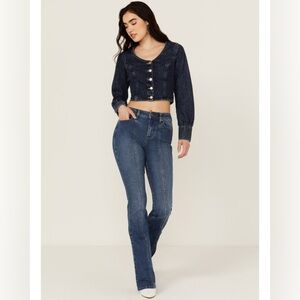 SHYANNE WOMEN'S CELESTE HIGH RISE BOOTCUT JEANS SIZE 29x34 RAW HEM